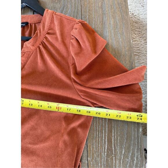 NWT Jacquie The Label Button Front Cord Dress Long Sleeve in Burnt Orange Size M - Picture 9 of 9